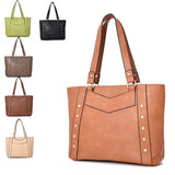 Layla Stud Detail Tote - dark khaki image