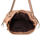 Evelyn Fringed Shopper - light khaki image