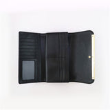 Plain Mock Snake Purse - Black image