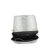 Reptile Braid Trim Shoulder Bag - Black / White image