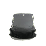 Reptile Braid Trim Shoulder Bag - Black image