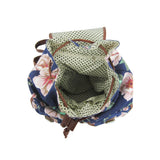 Large Flower Retro Rucksack - Dark Blue image