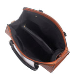 Lili Contrast Strap Simple Tote - Brown image