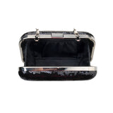 Adeline Sequin Box Clutch - Black image