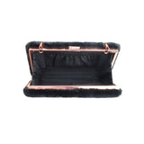 Frankie Faux Fur Box Clutch - Black image