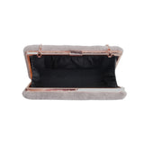 Frankie Faux Fur Box Clutch - Light Grey image