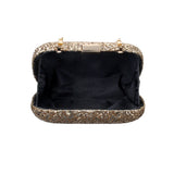 Trixie Textured Glitter Box Clutch - Gold/Black image