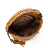 Shaylee Tassel And Bead Slouch Tote Bag - Tan image