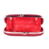 Afia chainmail clip top clutch bag - Red image