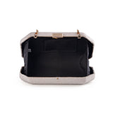 Textured Velvet Angled Box Bag - Champagne image