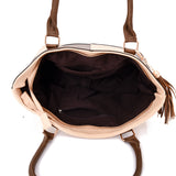 Carlie Tassel Twin Colour Tote Bag - Beige image