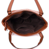 Cordelia Stud Trim Textured Shopper Bag - Red Brown image