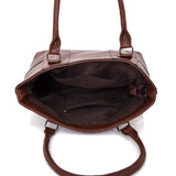 Lollie Stitch Panel Shopper Bag - Red Brown image
