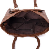 Janica Clip Front Stud Tote - Red Brown image