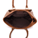 Janica Clip Front Stud Tote - Yellow Brown image