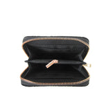 Crushed Velvet Small Zip Purse - Black image