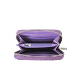 Crushed Velvet Small Zip Purse - Purple image
