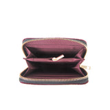 Crushed Velvet Small Zip Purse - Burgundy image