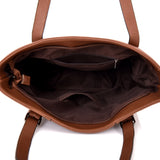 Kelli Stud Panel Shopper Red Brown image