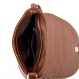Aubree laser cut cross body bag red brown image