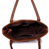 Victory pin stud detail shopper bag red brown image