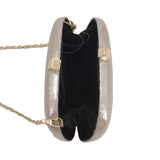 Small curved shimmer box clutch bag - Gold image