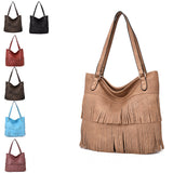 Evelyn Fringed Shopper - light khaki image