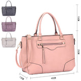 Lola zip front tote bag - tan image