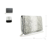 Reptile Braid Trim Shoulder Bag - Black / White image
