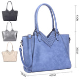 Talia V-Cut Angular Handbag - Grey image