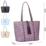 Elsa Tassel Shopper Bag - Light Blue image