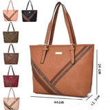 Abhy stripe detail tote - BEIGE image