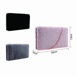 Frankie Faux Fur Box Clutch - Black image