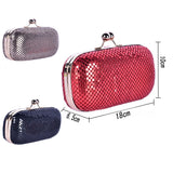 Afia chainmail clip top clutch bag - Red image