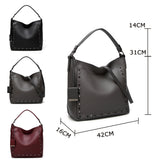 Sierra Studded Tote Bag - Burgundy image