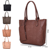Brielle Textured Shopper With Purse - Dark Khaki image