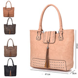 Irina Stud And Tassel Shopper - Black image