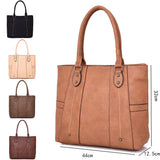 Lollie Stitch Panel Shopper Bag - Khaki image
