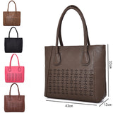 Antonella Laser Chop Tote - Red Brown image