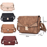 Valencea Stud Front Cross Body Bag - Red image