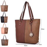 Pauline Twin Colour Shopper Bag - Light Khaki image