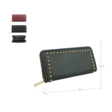 Studded Long Zip Purse - Army Green image