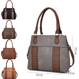 Sherlock Studded Tote Bag Grey image