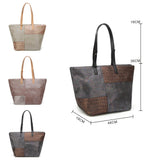 Panel Tote Shopper Bag Taupe Silver image