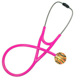 UltraScope Single Stethoscope 2 Color Stripe Gold with hot pink tubing by ultrascope