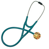 UltraScope Single Stethoscope 2 Color Stripe Gold with teal tubing by ultrascope