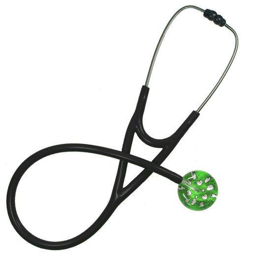 UltraScope Single Stethoscope Hearts and Glitter Light Green