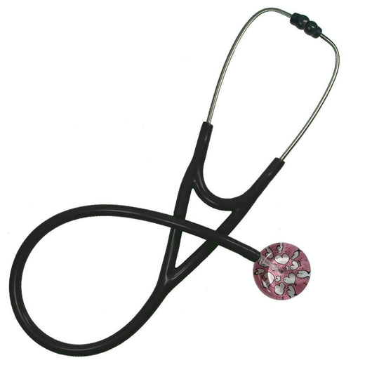 UltraScope Single Stethoscope Hearts and Glitter Light Pink