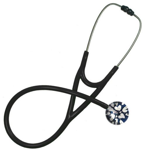 UltraScope Single Stethoscope Hearts and Glitter Navy Blue