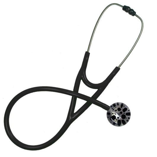 UltraScope Single Stethoscope Polka Dots Silver and Black